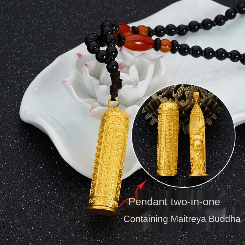 Kalung Rantai Emas Asli Kadar 375 Dengan Liontin Bentuk Buddha Untuk Pria Dan Wanita