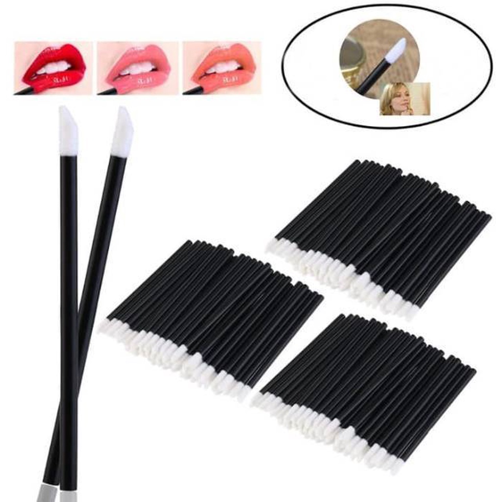 BRGUNIK Disposable Lip Wand Brush Applicator Lip Brush Lipstick Lip Kuas Bibir / Aplikator Kuas Lipstik / Spoolie Lipstick R590