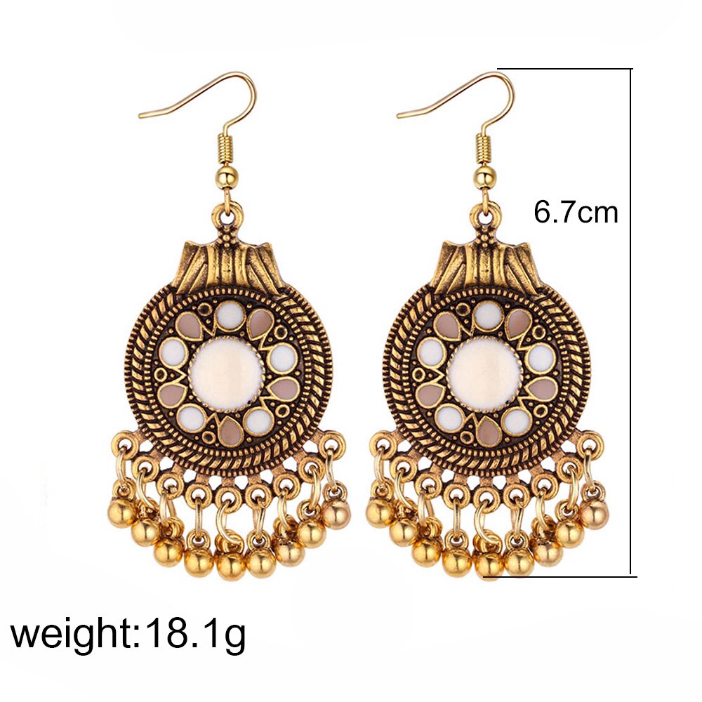 Anting Gantung Panjang Model Rumbai Manikmanik Metal Gaya Vintageindianetnik Untuk Wanita