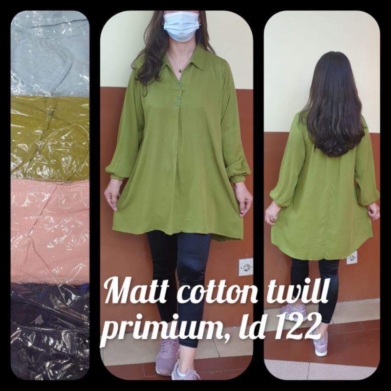 ATASAN BLOUSE TUNIK JUMBO TANGAN BALON PANJANG