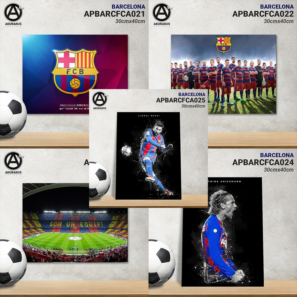 Jual WALL DECOR HIASAN DINDING POSTER KAYU BARCELONA FC BARCA