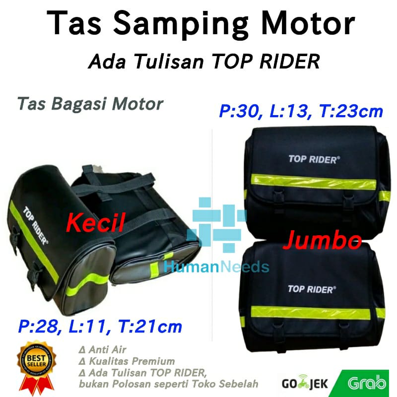 Tas Top Rider Sidebag/Bagasi Tambahan Samping Motor Kiri Kanan/Tempat Penyimpanan Barang Motor