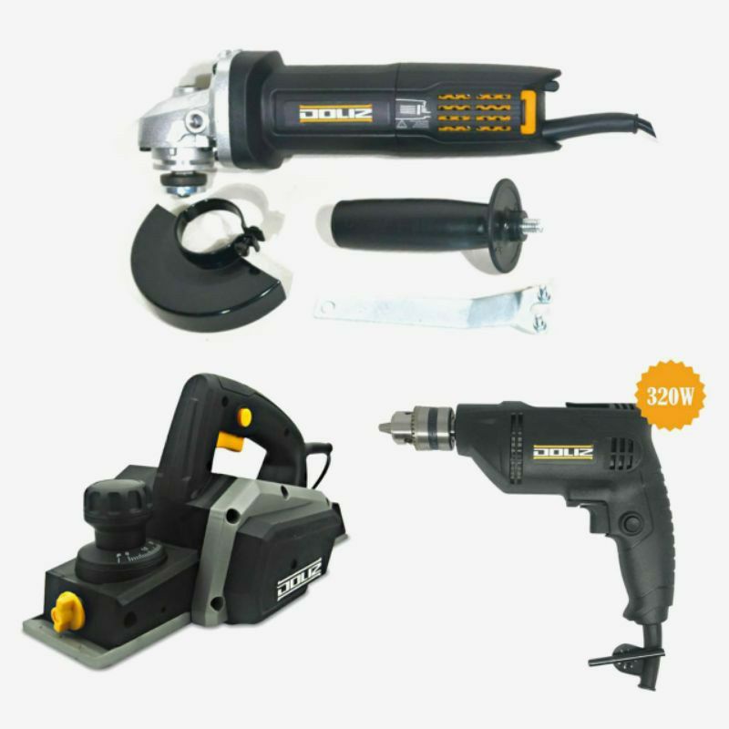 PAKET Mesin Serut Kayu DOLIZ BA126 + Gerinda DOLIZ BA730 + Bor Doliz BA632