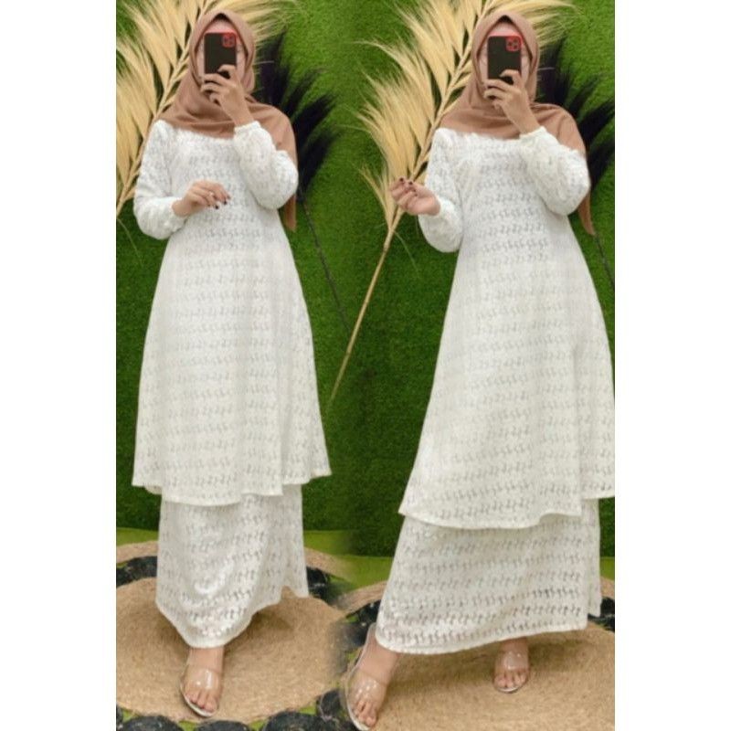 Gamis Malaysia Borkat Jumbo Putih