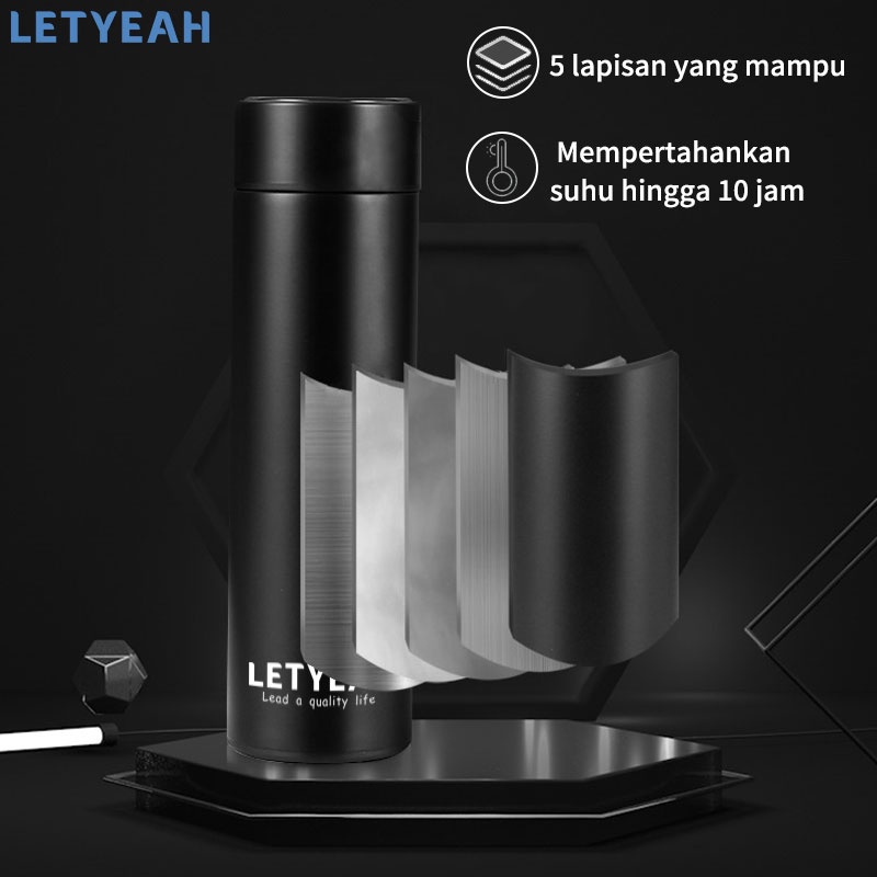 letyeah Thermos air panas stainless 500ML /Thermos display suhu