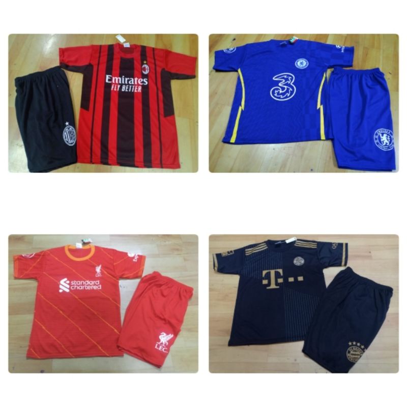 SETELAN KAOS BOLA ANAK VARIANT CLUB EROPA USIA 9-10 THN