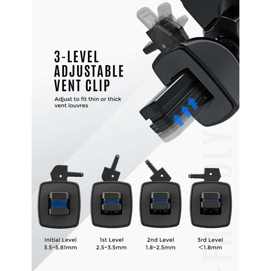 MPOW 2-Pack 140AB Car Phone Mount With Adjustable Clip - MPCA140