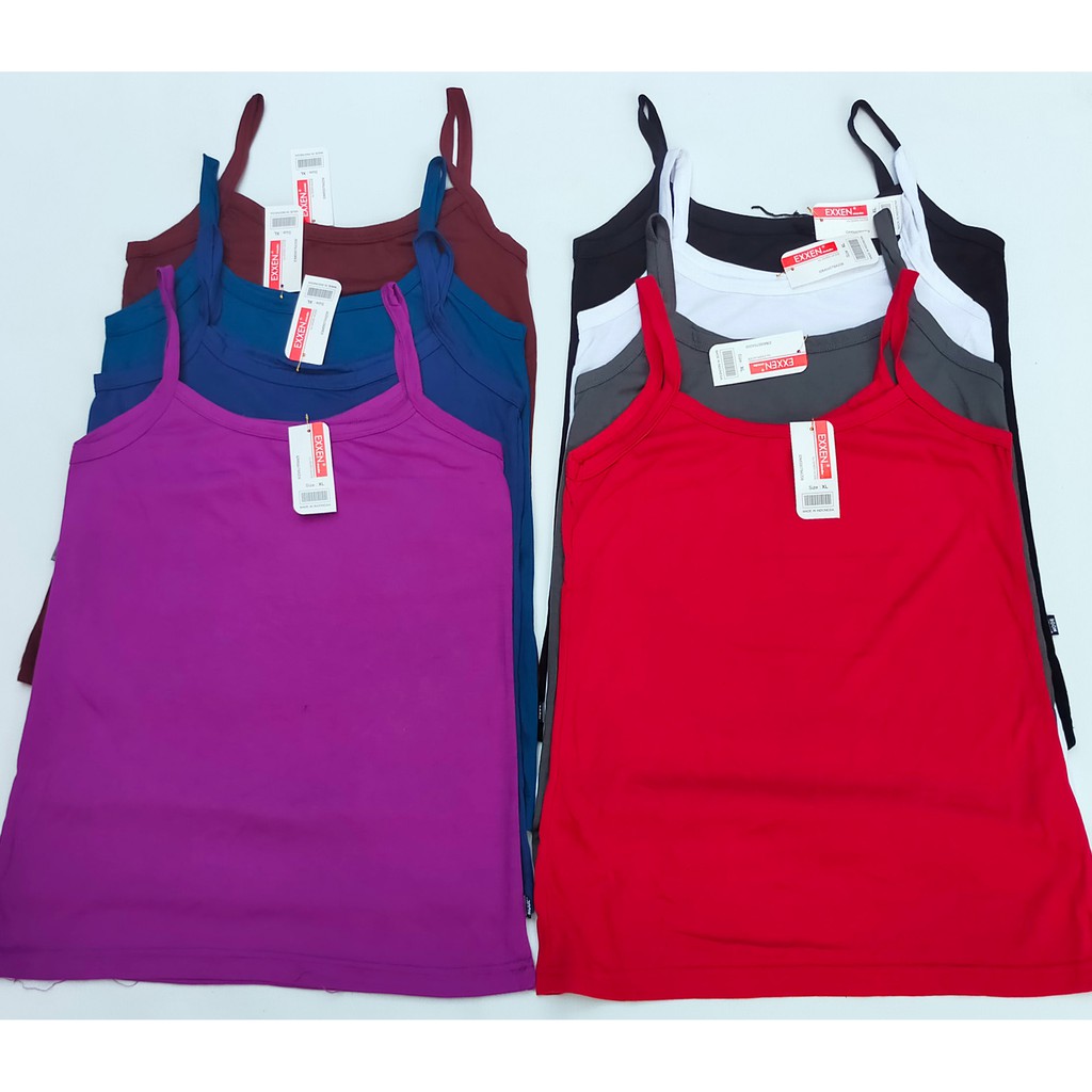 TANKTOP TALI KECIL XL BY EXXEN MODE WANITA DALAMAN SINGLET TANK TOP ADEM SPANDEX TERLARIS  PALING DICARI