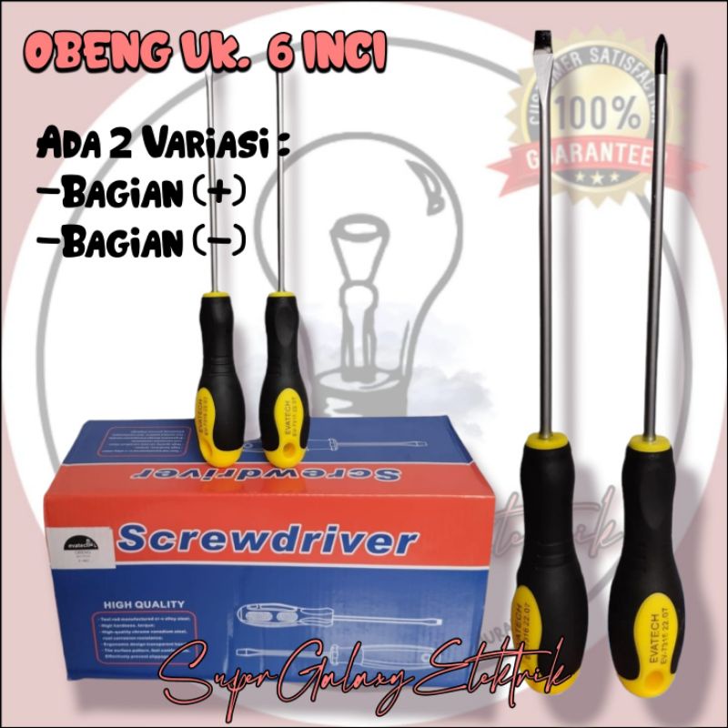 Obeng uk. 6inci/ Obeng 6&quot;/ Obeng Plus minus/ Obeng Murah / Obeng