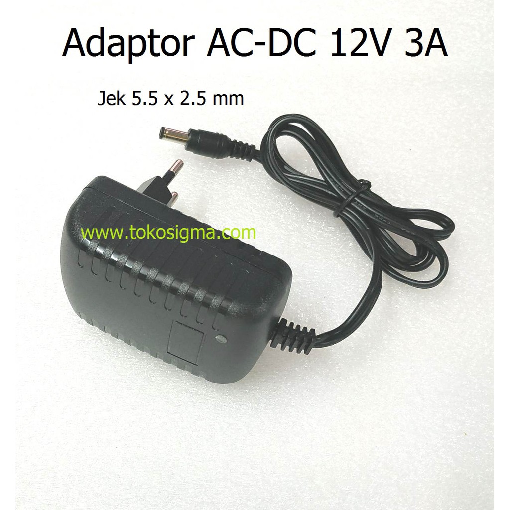 ADAPTOR AC to DC 12V 3A 3000mA JEK plug 5.5x2.5mm power supply Adapter