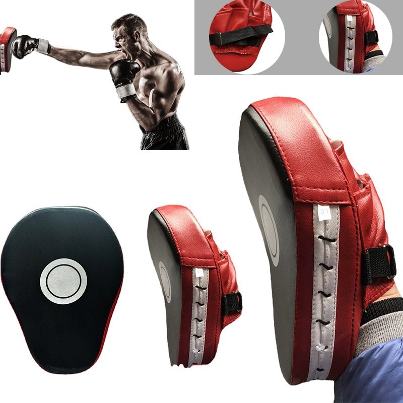 Muay Thai Tinju Melengkung Target Tangan Sanda Latihan Boxing pad - muaythai pad - target punching mid - target pukul tinju - focus Punching Mitts Boxing Mitt Focus Pad Box for MMA Target Thai Punch Training Strike Target Hand Pads Martial Arts Shield