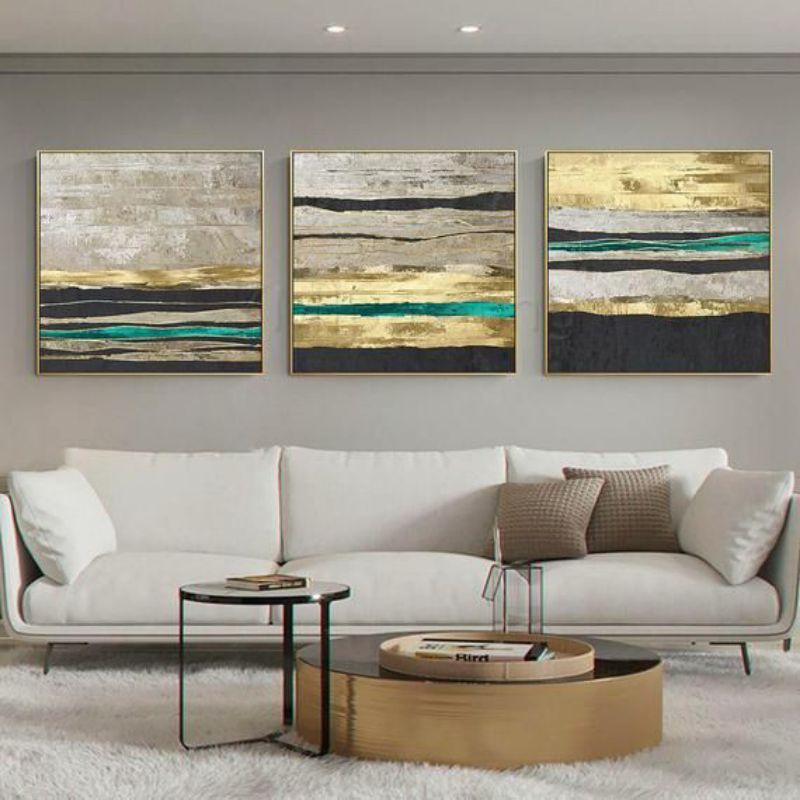 lukisan abstrak modern gold,lukisan modern gold