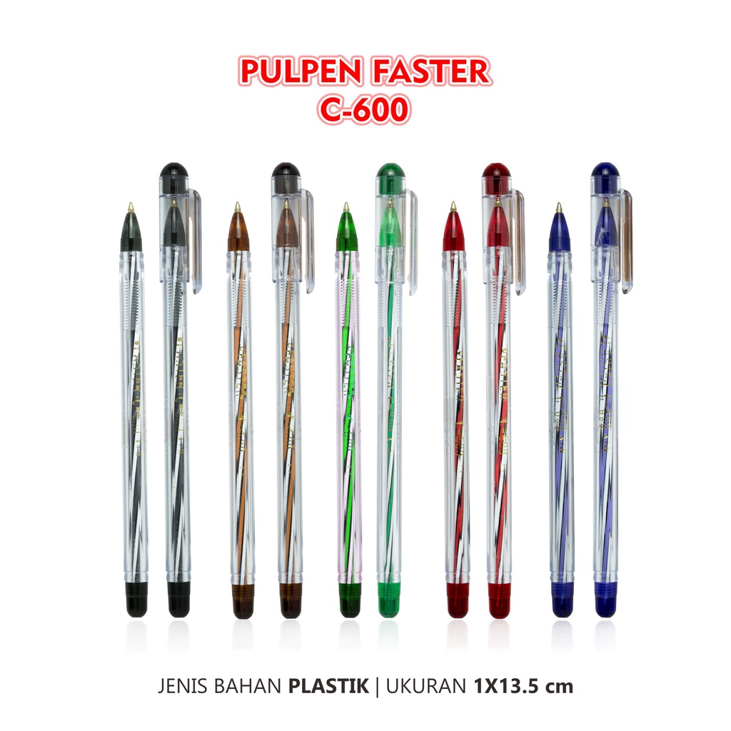 

Bolpen Pulpen Merk Faster C-600 Solid INK Clean Line Silky Smoth