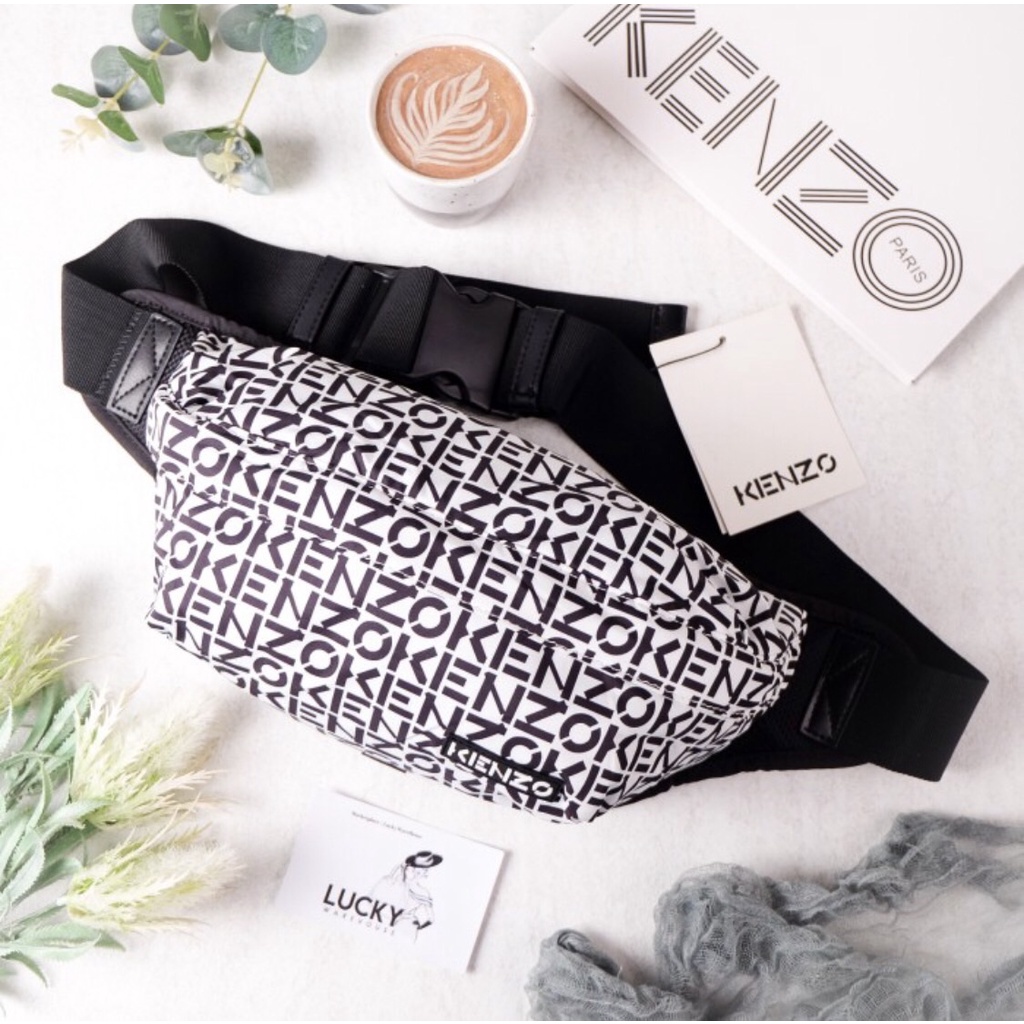 Kenzo Repeat Bumbag In White - ORIGINAL 100%