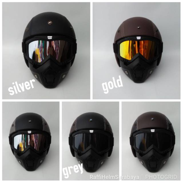 Helm Bogo Retro + Google Mask