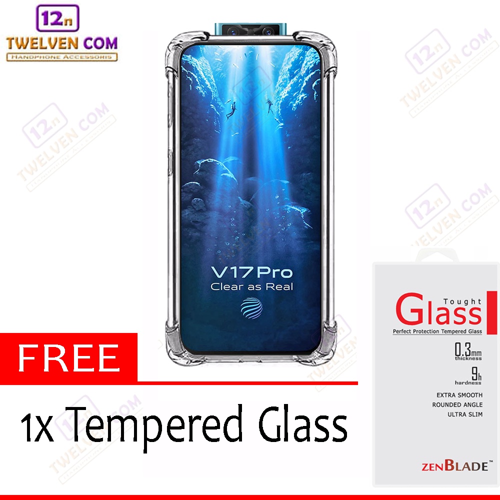 [FLASH SALE] Case Anti Crack Anti Shock Softcase Vivo V17 Pro - Free Tempered Glass