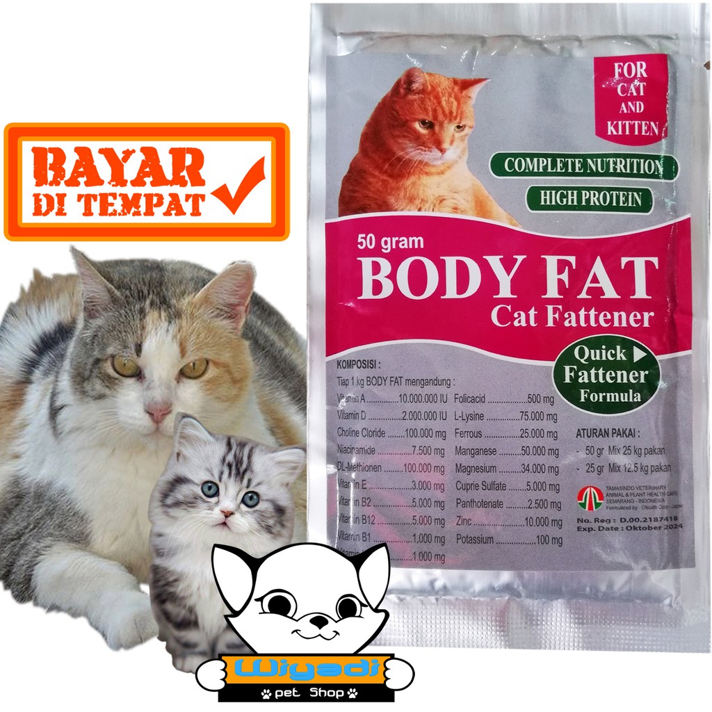 BODY FAT - Obat Suplemen Vitamin Penggemuk Penambah Napsu Makan Kucing Dan Kitten Kurus