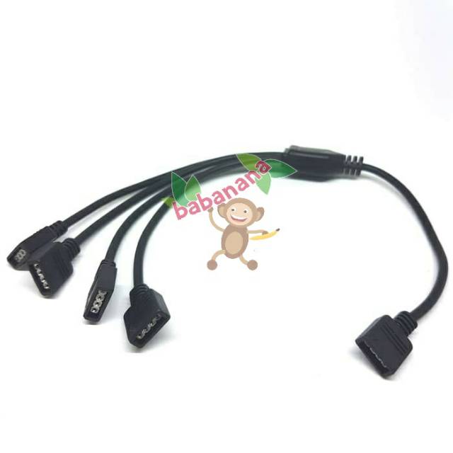 Kabel RGB Splitter 1 to 4 Female 4 pin hitam