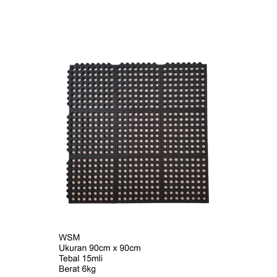 Karpet Keset Karet Anti Slip Kamar Mandi WSM Uk 90 x 90 cm