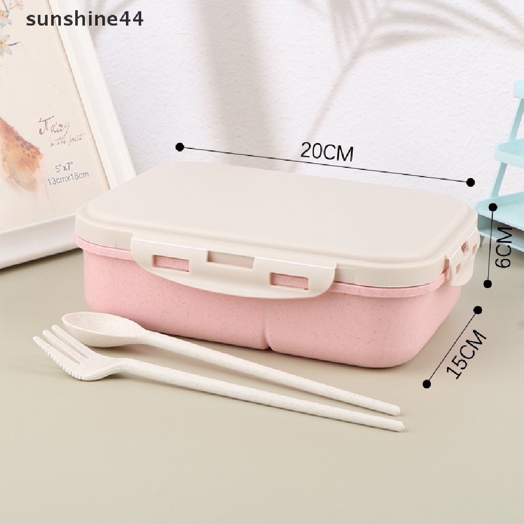 Sunshine Kotak Makan Bento Bahan Wheat Straw Untuk Microwave