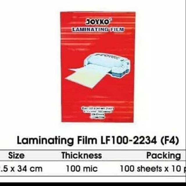 PLASTIK LAMINATING FLIM F4 ( FOLIO ) JOYKO TERMURAH ( COVER MERAH )