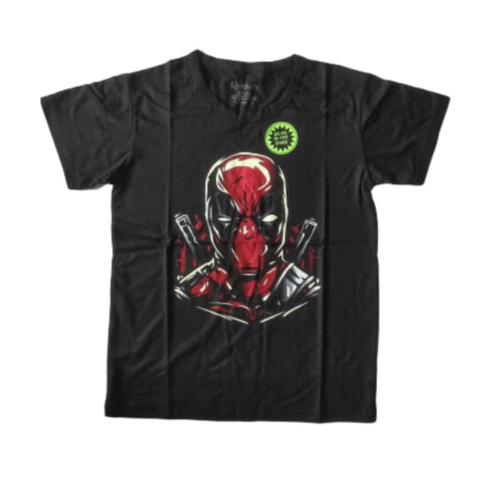 Kaos Anak Laki-Laki Deadpool Glow in the dark Baju Atasan Rhymes
