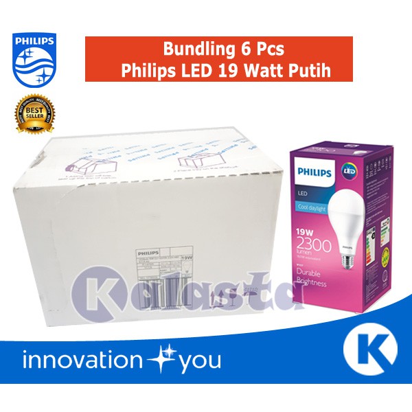 Bundling 6 Pcs LED PHILIPS 19 WATT 19WATT 19W 19 W PUTIH BERGARANSI