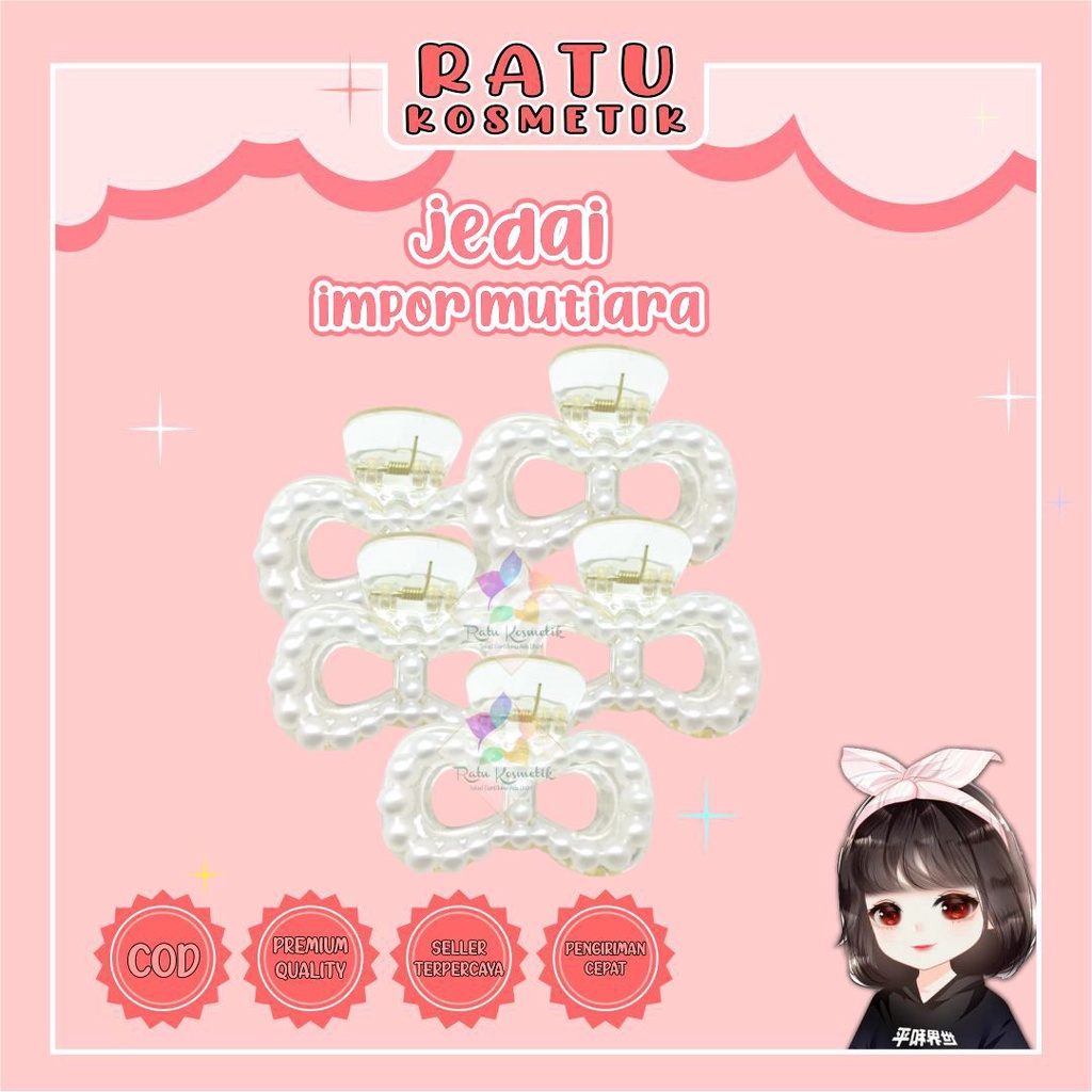 ❤ RATU ❤ Jedai Jepit Rambut Impor Doff | Mutiara Import Besar Kecil | Jedai Bulu | Jedai Korea