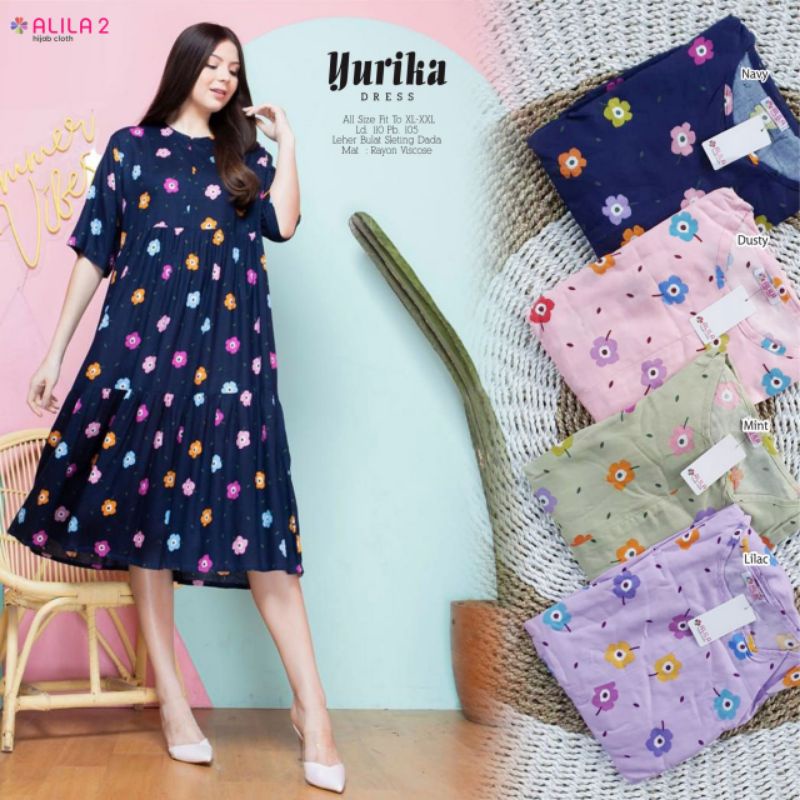 DRESS WANITA YURIKA MIDI BY ALILA 2