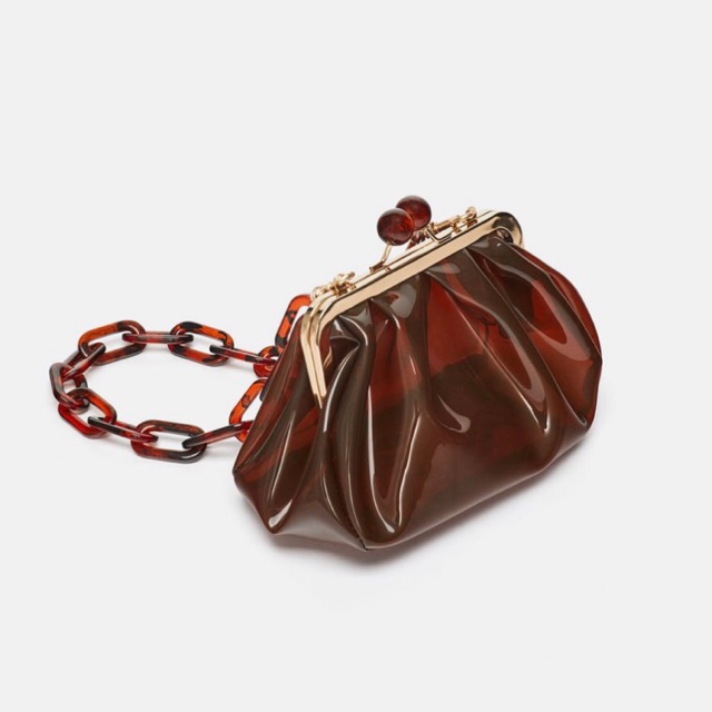 ZARA - Vinyl Crossbody Bag w/ kiss lock Closure (Pelunasan)