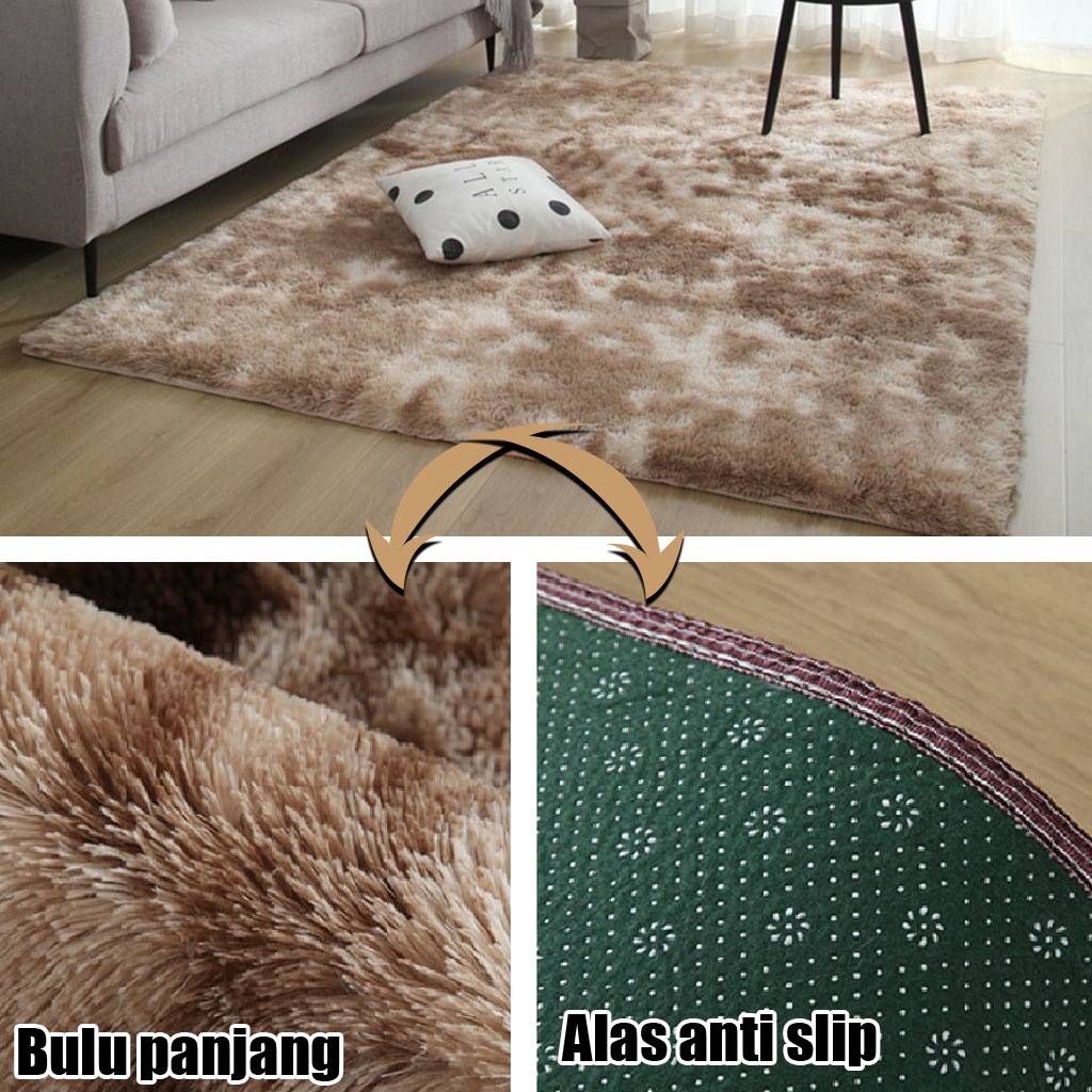 Karpet Lantai Bulu Rafsur Polos Jumbo Lembut Tebal Ukuran 120x190cm Anti Slip Perlengkapan Rumah Tangga Ruang Keluarga Kamar Tidur Import - DD-4B - Comfort Homes