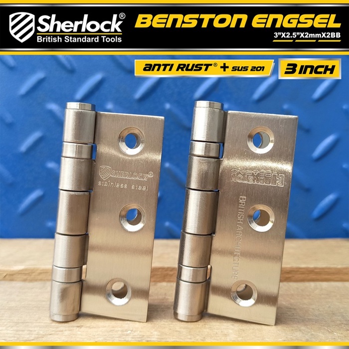 Engsel Stainless Steel 201 Ball Bearing Sherlock Engsel Pintu 3 Inch