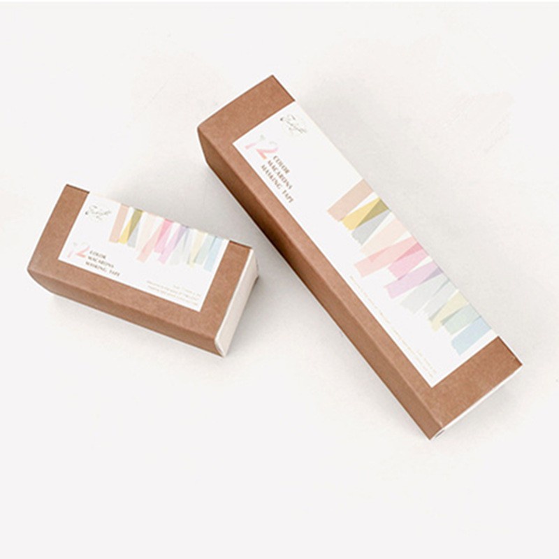 12 Color Macarons Masking Tape Set 7.5mm Slim 15mm Wide Decoration Washi Tapes