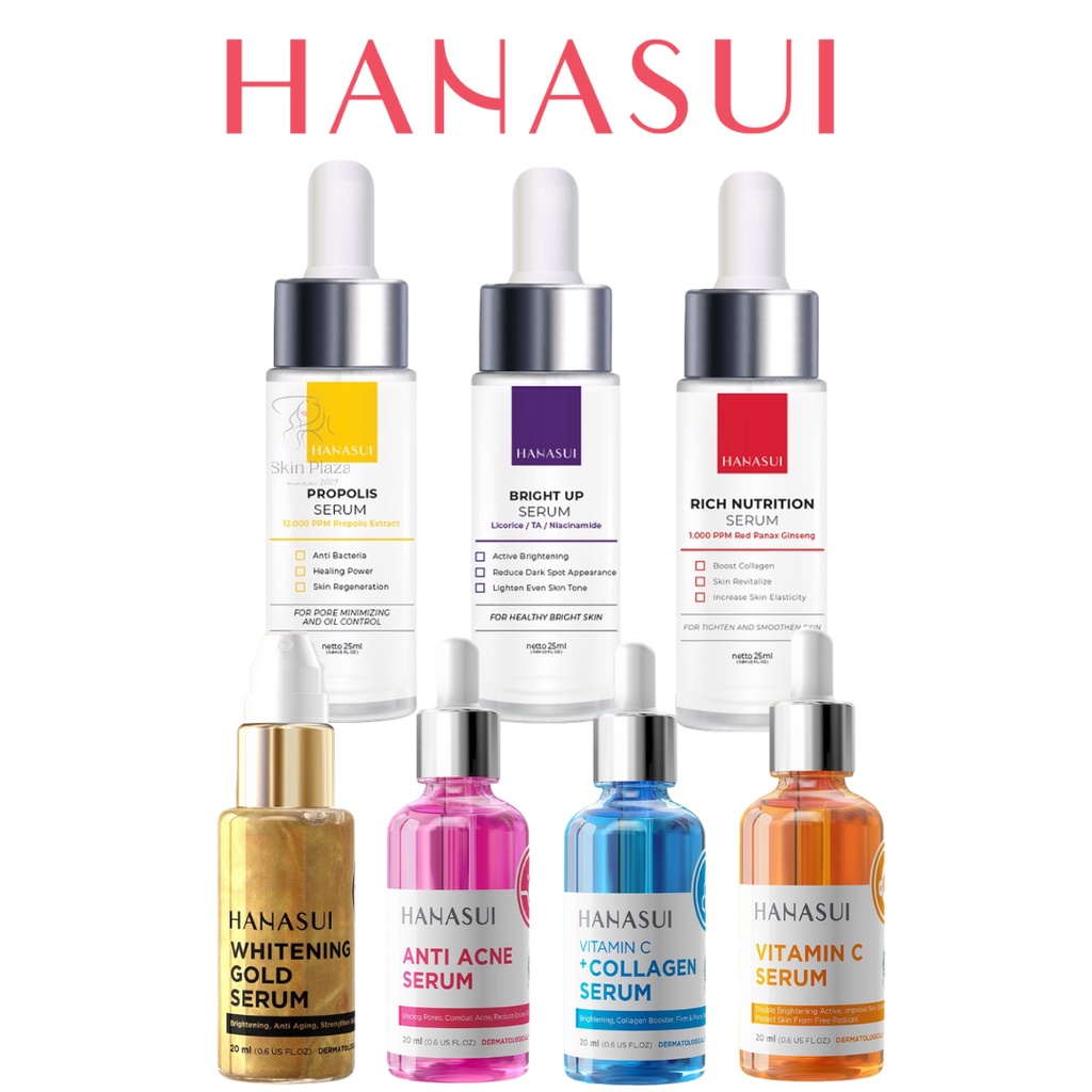 Hanasui Treatment Serum |  Vit C Collagen Anti Acne Whitening Gold Propolis | Power Serum Peeling Bright Expert BPOM