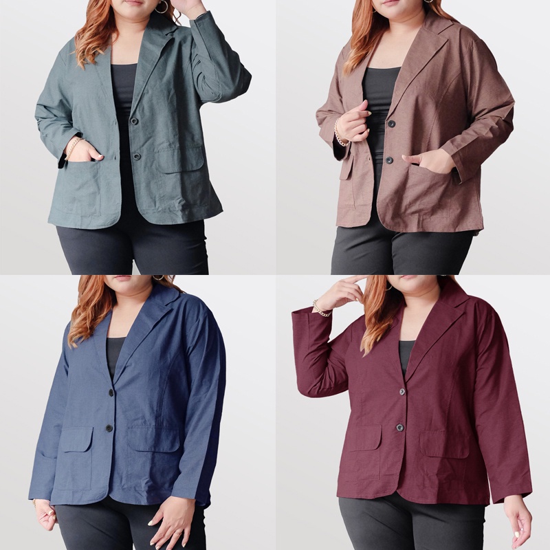 ARENA - BLAZER WANITA POLOS JUMBO KATUN LINEN