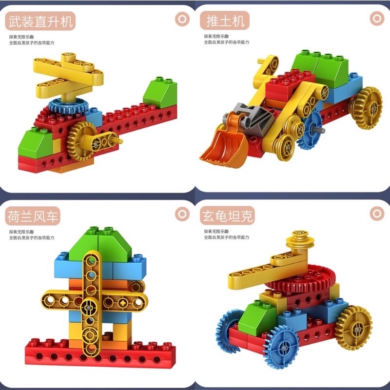 gear power creative blocks mechanical gear toys steam project balok edukasi anak