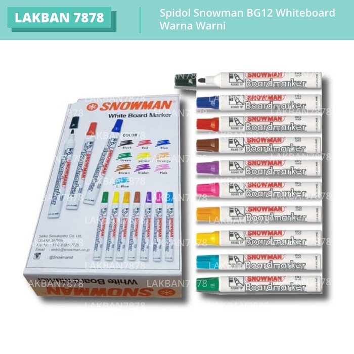 

Spidol Snowman BG12 BG 12 Whiteboard Warna Warni