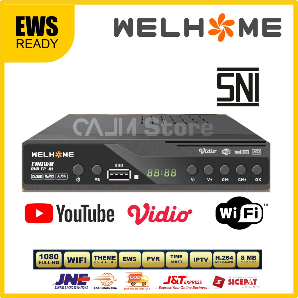 Jual Stb Set Top Box Welhome Receiver Penerima Signal Dvb T2 01 Tv