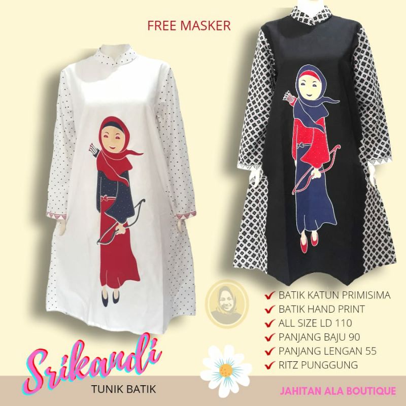 Tunik Batik Wanita Modern Asli Solo Batik Kerja Premium Motif Srikandi