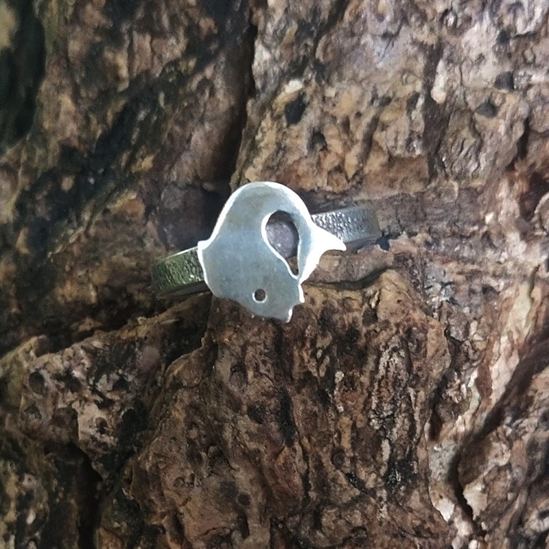 Cincin Ring Perak Silver Bali Motif Dolphin Lumba lumba Antik Asli 925