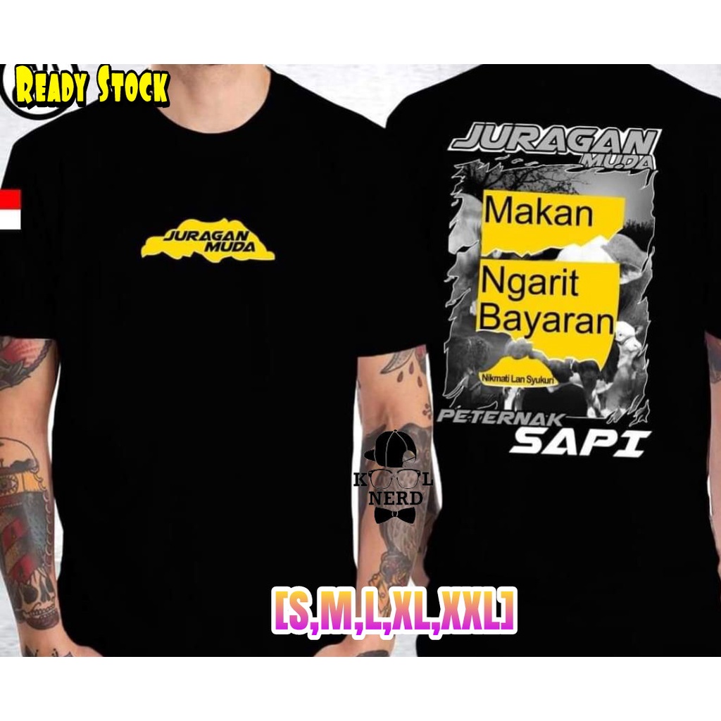 Jual Kaos Atasan Pria Peternak Sapi Juragan Muda Indonesia Makan Ngarit