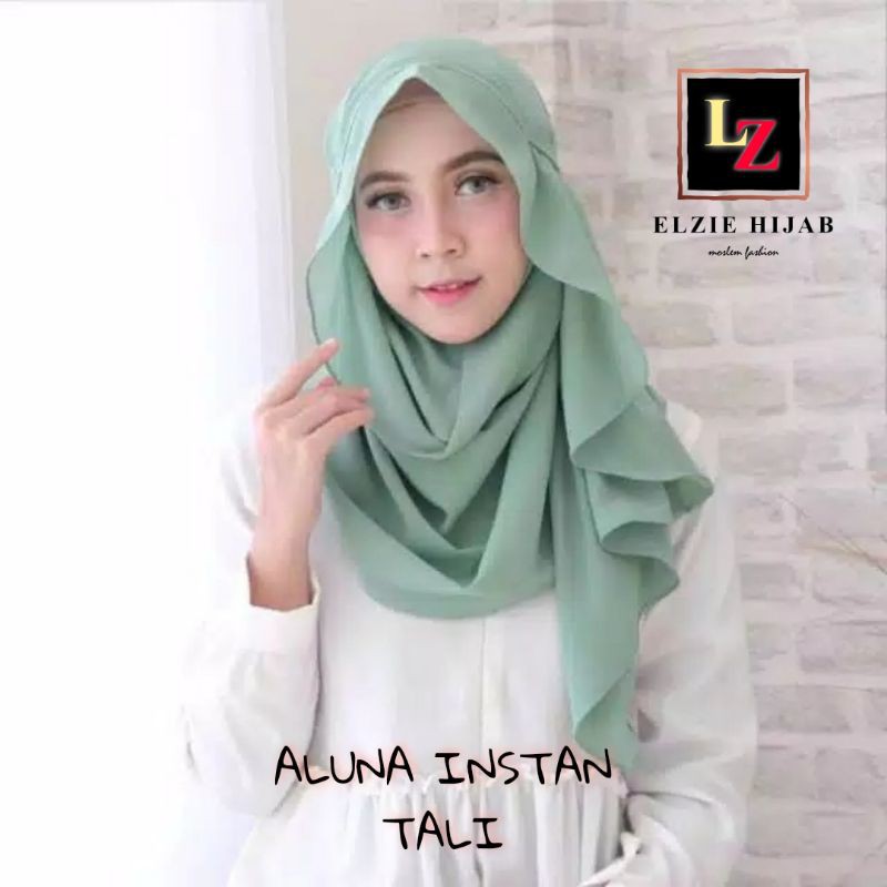 ELZIE HIJAB | HIJAB ALUNA PASHMINA INSTAN TALI | HIJAB DIAMOND