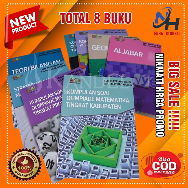 BUKU OSN MATEMATIKA SMP/MTs (8 Buku ) Olimpiade matematika Prof Yohanes Surya Ph.D KSN KSM terlaris