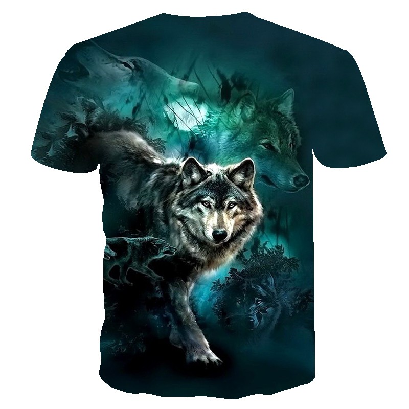 (Free Ongkir) Jual BIANYILONG 2018 men t shirt Wolf print T shirts 3D Men T-shirts Novelty Animal
