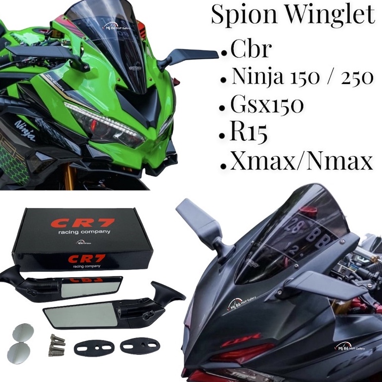 sepasang spion variasi spion ZX10R spion winglet spiong vering new model zx 25 zx10r spion variasi xmax nmax r15 cbr ninja spion model ZX10R spion ZX