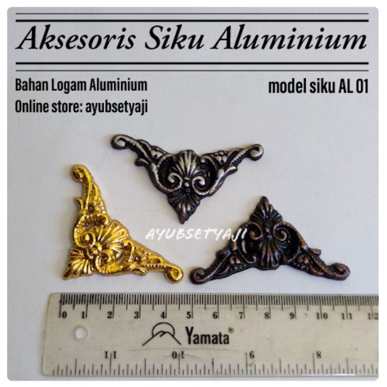 Sudut Siku Akrilik Seserahan & Hantaran ALUMINIUM antik model Siku AL01 Ukir Sudut siku box nium