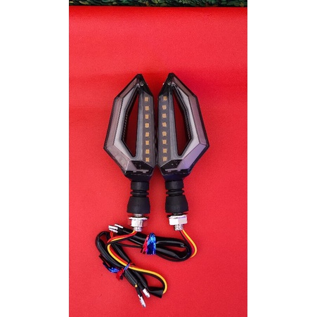 LAMPU SEN RUNNING 2 WARNA SENJA RGB/PUTIH SEN KUNING JALAN UNIVERSAL