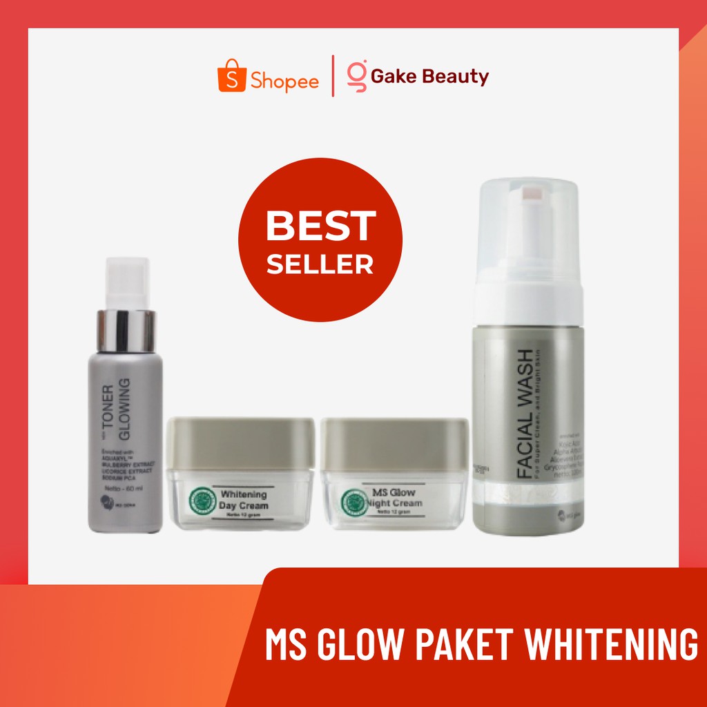 Ms Glow Paket Whitening - Perawatan Wanita Mencerahkan Kulit Kusam Melembabkan Kulit Kering Aman