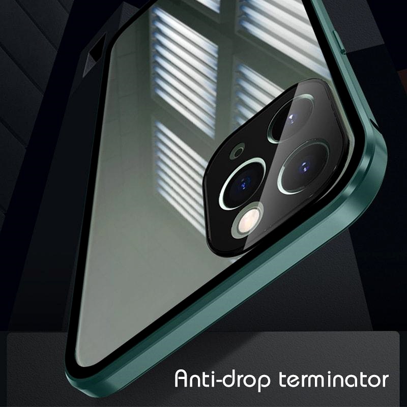 360° Hard Case Magnetik Dua Sisi Bahan Metal Untuk IPhone 7 8 Plus X Xs 11 12 13 Pro Max