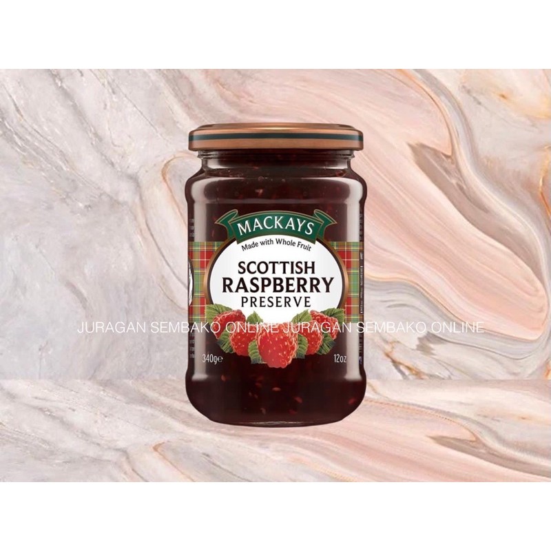 (JSO) Mackays Scottish Raspberry JAM 340gr / Selai Buah Raspberi ORIGINAL